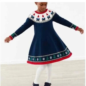 Hanna Andersson toddler girl  Blue Gnome Sweet Gnome Jumper Dress Sz 3T